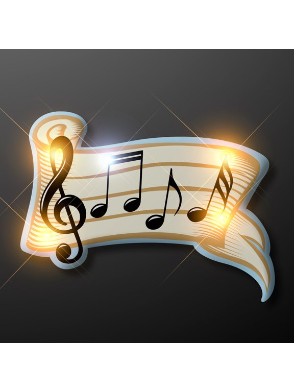 FlashingBlinkyLights Bar of Musical Notes Light Up Pins (Set of 5)