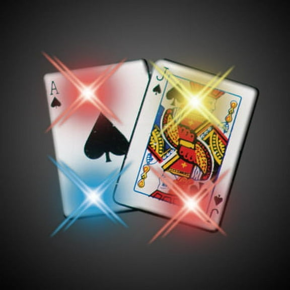 FlashingBlinkyLights Blackjack Flashing Blinking Light Up Body Lights Pins