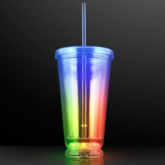 FlashingBlinkyLights Deluxe LED Double Wall Tumbler Cup