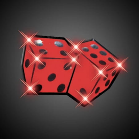FlashingBlinkyLights Dice Flashing Blinking Light Up Body Lights Pins