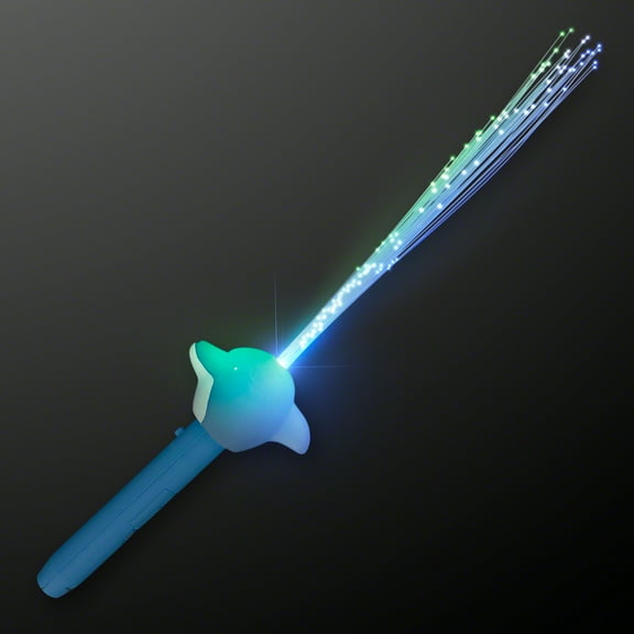 FlashingBlinkyLights Glow Dolphin LED Fiber Optic Light Up Wand