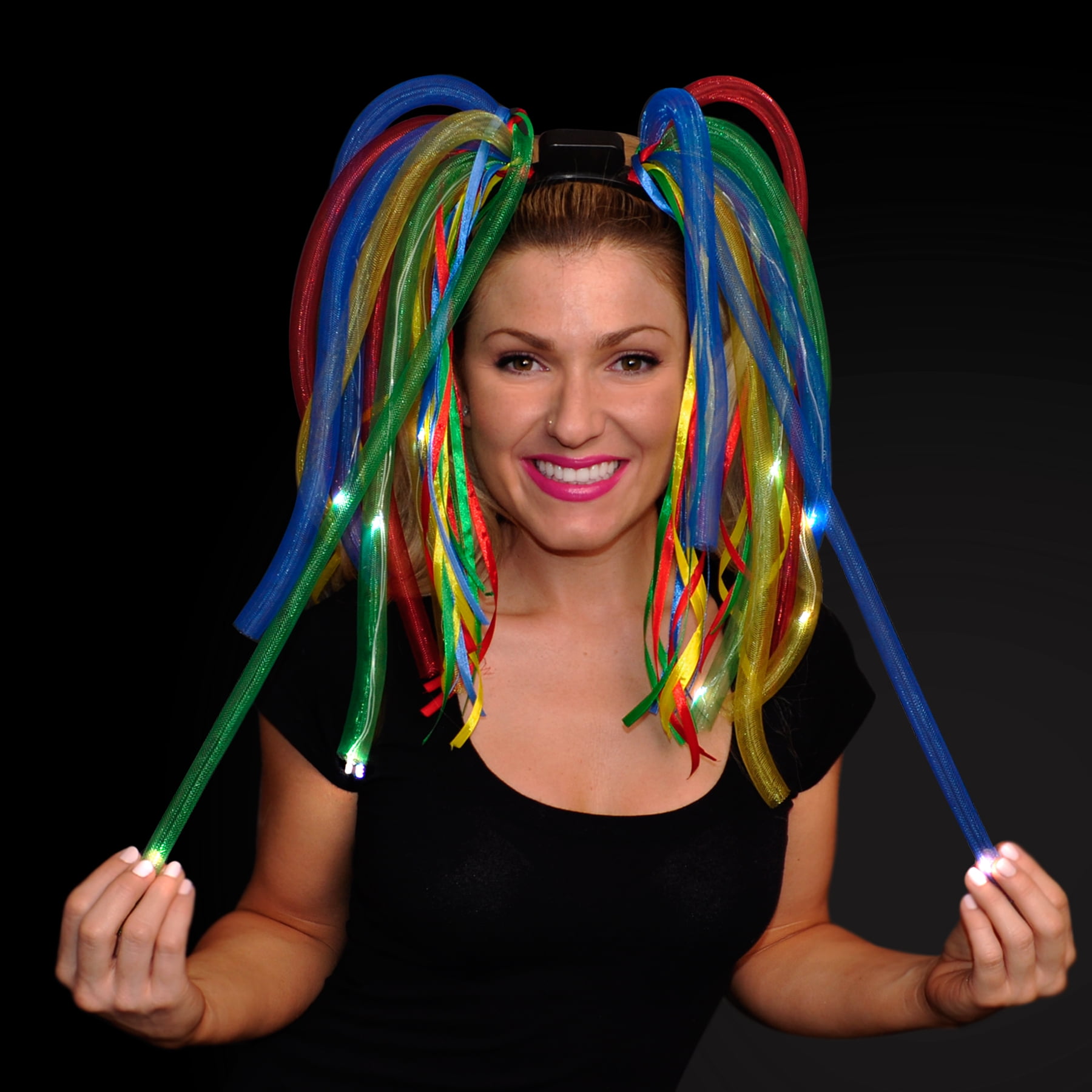 LED Light Up Rainbow Spaghetti Headband Child LED Light Up Rainbow Spaghetti Headband Child