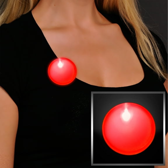 FlashingBlinkyLights Light Up Frosted Circle Badge