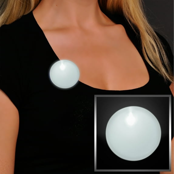 FlashingBlinkyLights Light Up Frosted Circle Badge