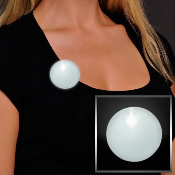 FlashingBlinkyLights Light Up Frosted Circle Badge