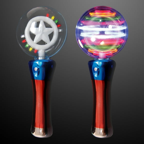 FlashingBlinkyLights Light Up LED Magic Spinning Star Wand (Set of 12)