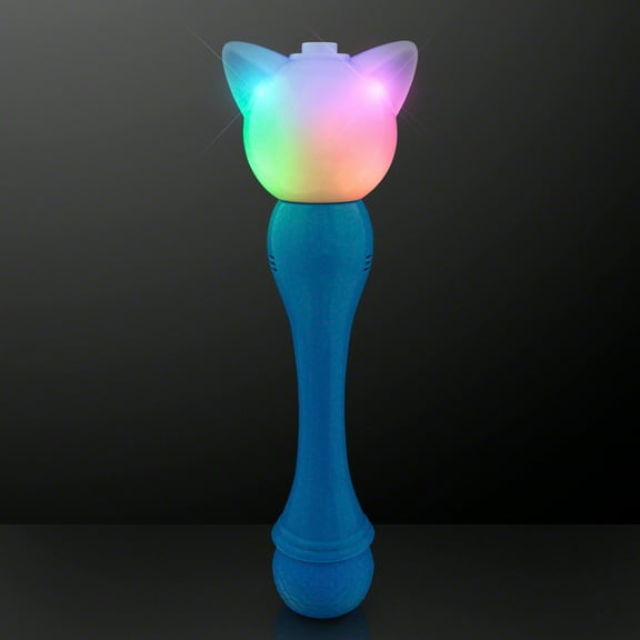 FlashingBlinkyLights Light Up Musical Kitty Cat Bubble Blowing Wand with Color Changing LED