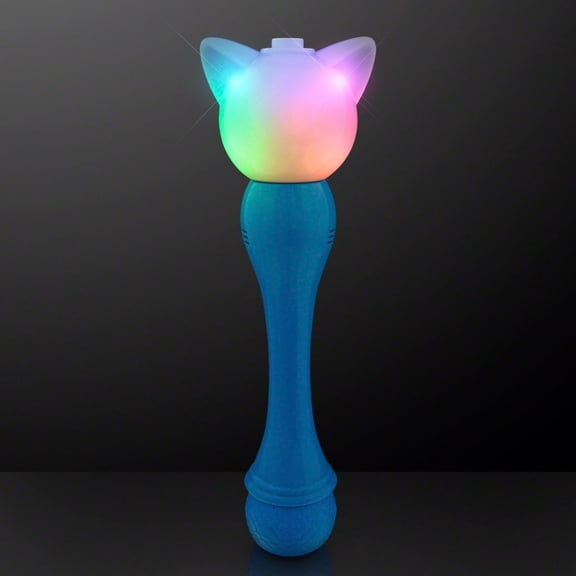 FlashingBlinkyLights Light up Musical Kitty Cat Bubble Blowing Wand with Color Changing LED