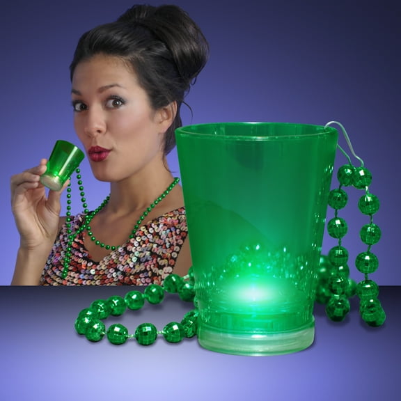 FlashingBlinkyLights Light Up Shot Glass on Party Beads