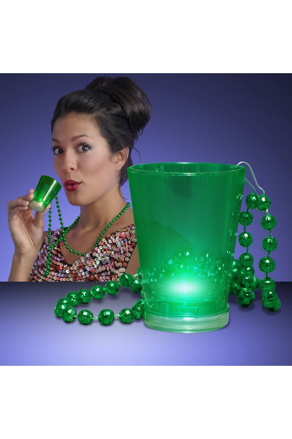 FlashingBlinkyLights Light Up Shot Glass on Party Beads