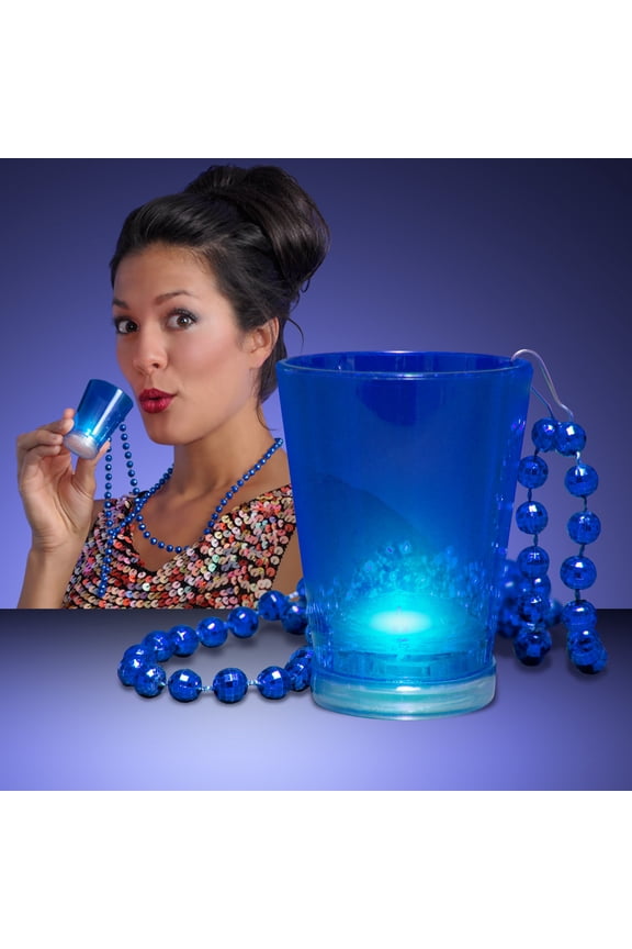 FlashingBlinkyLights Light Up Shot Glass on Party Beads