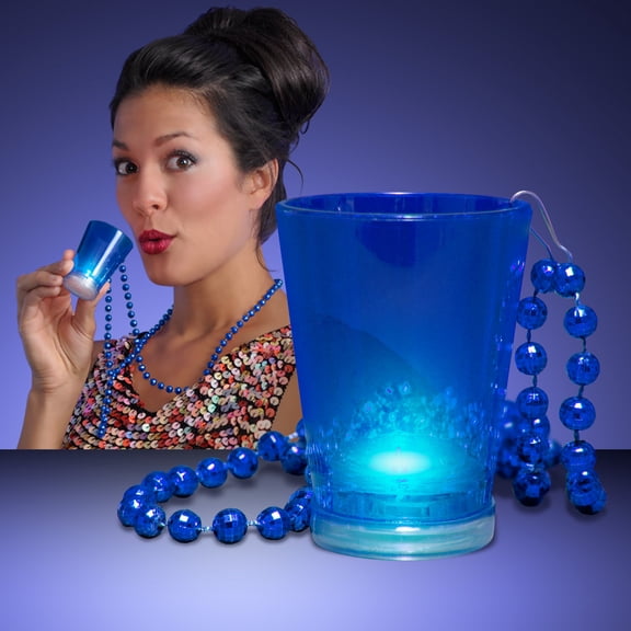 FlashingBlinkyLights Light Up Shot Glass on Party Beads
