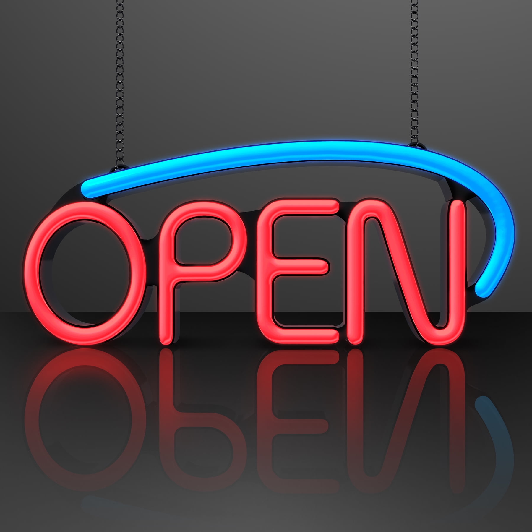 FlashingBlinkyLights "Neon Look" LED Open Sign with A/C Adapter