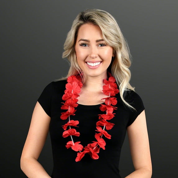 FlashingBlinkyLights Non-Light Up Flower Lei Necklaces (Set of 12)