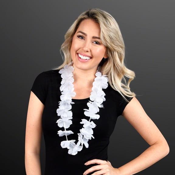 FlashingBlinkyLights Non-Light Up Flower Lei Necklaces (Set of 12)
