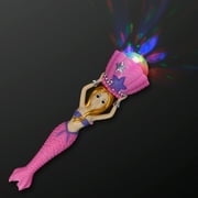 FlashingBlinkyLights Pink Mermaid Spinning Light Up Projecting Magic Wand for Girls