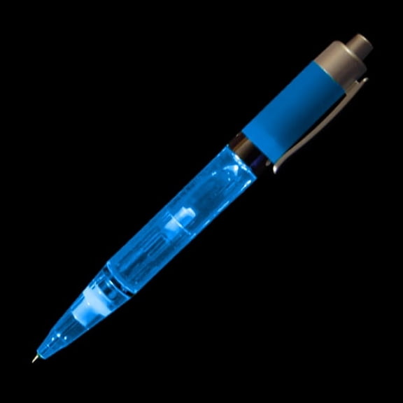 FlashingBlinkyLights Plastic Blue LED Pen with Blue Barrel