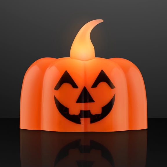 FlashingBlinkyLights Pumpkin Lights LED Tea Light Candles 1.75"