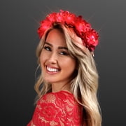 FlashingBlinkyLights Rich Red LED Flower Crown Halo Headband