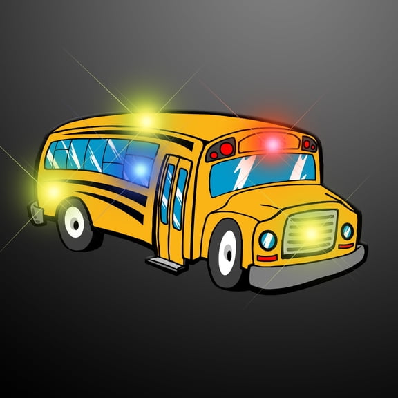 FlashingBlinkyLights School Bus Flashing Blinking Light up Body Lights Pins