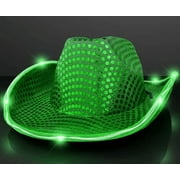 FlashingBlinkyLights Sequin Cowboy Hat with LED Brim