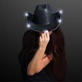 thumbnail image 1 of Black Sequin Light Up LED Cowboy Hat, 1 of 3
