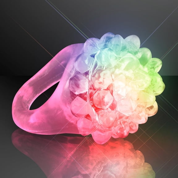 FlashingBlinkyLights Slow Color Change LED Soft Bubble Rings (Set of 24)