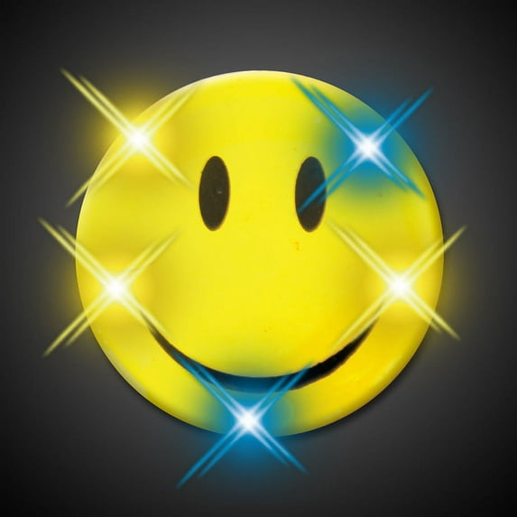 FlashingBlinkyLights Smiley Face Flashing Blinking Light Up Body Lights Pins