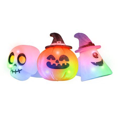 FlashingBlinkyLights Soft Blinky Halloween Ring, Multicolor, Set of 3 Rings