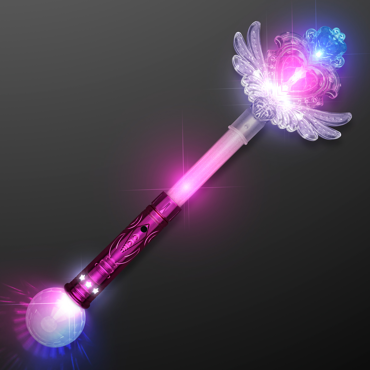 FlashingBlinkyLights Sparkling LED Fairy Wand with Winged Heart - image 1 of 4