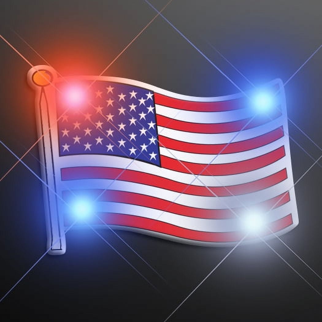 FlashingBlinkyLights USA Flag Flashing Blinking Light Up Body Lights