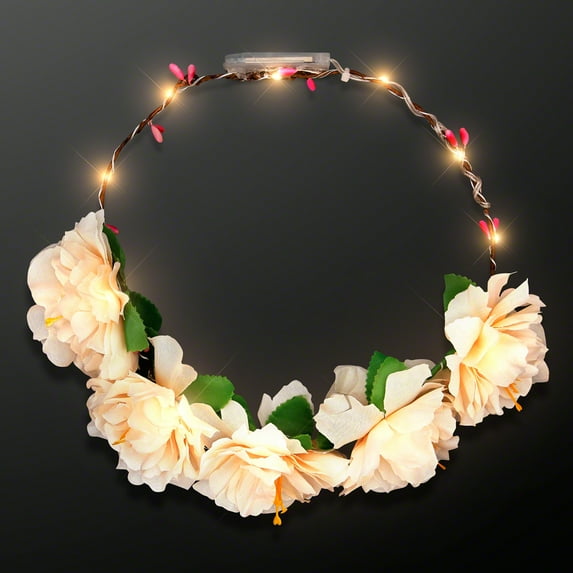 FlashingBlinkyLights Warm White Lights Magical Flower Halo Headband