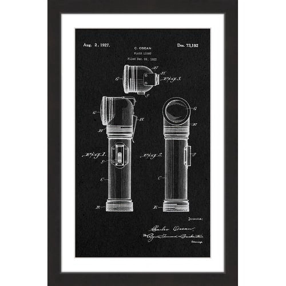 "Flashlight 1923 Black Paper" Framed Painting Print