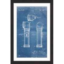 "Flashlight 1923 Blueprint" Framed Painting Art Print, 12" x 1.5"