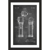 "Flashlight 1923 Chalk" Framed Painting Art Print, 12" x 1.5"