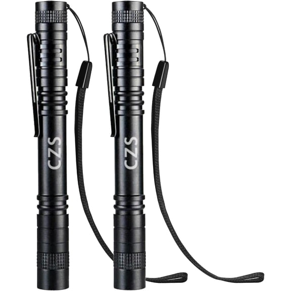 Flashlight, 2  Pen Light, Small Flashlights High Lumens, -  Flashlight by 2AAA ,  Pocket Flashlights for Work,  ( Not Included)