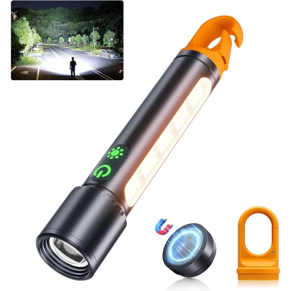Flashlight ,2000LM 5000mAh Flashlights High Lumens with 9 Modes,, Adjustable, Flash Light,Multi-Flashlights for ,,Hiking,Camping (1, Black)