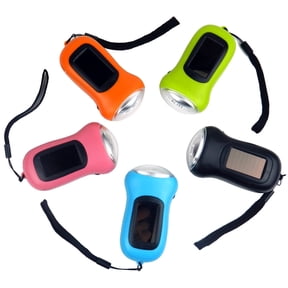 Flashlight, 3 Hand Crank Dynamo+Solar Power Rechargeable for Carabiner Camping Flashlight, Outdoor Sport