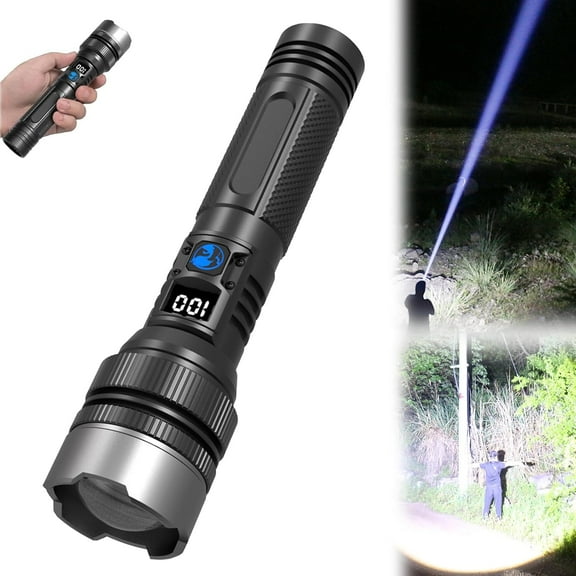 Flashlight,  3000 Lumen Rechargeable Flashlight, Ipx7 Waterproof Ultimate Emergency Flashlight, Outdoor Power Bank flashlight Super Bright for Hiking Hunting Camping