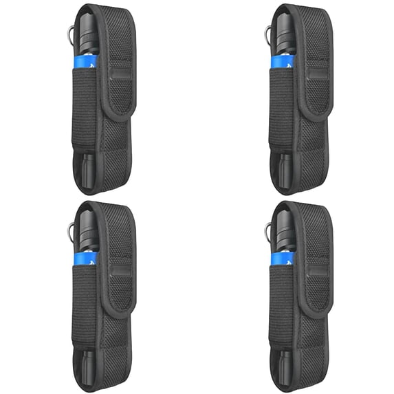 Flashlight Belt Pouch Carry Case Adjustable Flashlight Pouch Flashlight with Stretch Capability&Durable Nylon Flashlight Holster with Hidden Flashlight Case for Duty Belt 4/3/2/1PCS