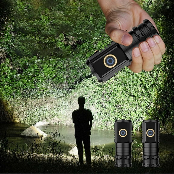 Flashlight Clip Light,Rechargeable Magnetic Mini Flashlight with Type-C Charging,Aluminum Alloy Portable Emergency Light for Camping and Outdoor Use AKLJWH
