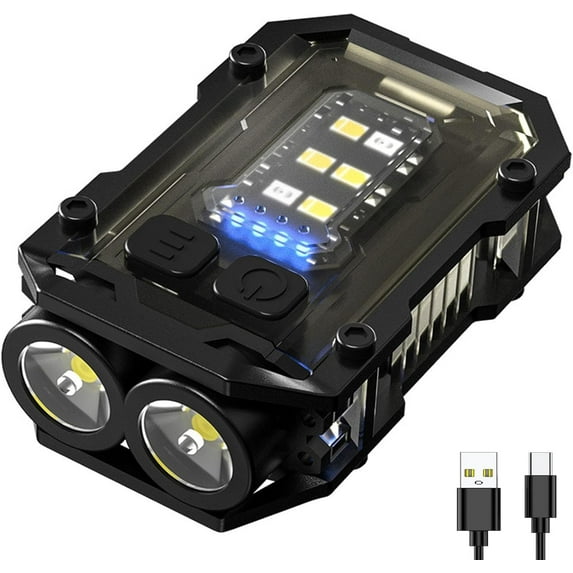 Flashlight, EDC Flashlight, USB Rechargeable EDC Light, Mini Keychain Flashlight, Small Keychain Light for Night Working, Running, Walking