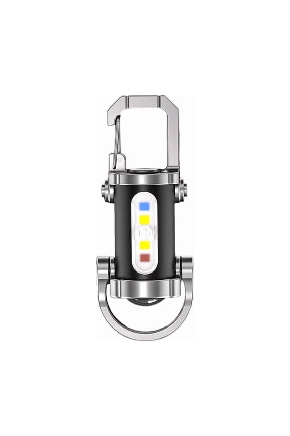 Flashlight Emergency Light, 2 in Compact Housing, Magnetic Base, Usb Charging, Roadside Breakdowns, Silver Trim, 1 Pc + 1 Cable