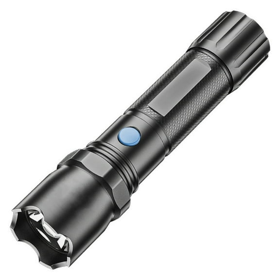 Flashlight Fixed Focus USB High Brightness LED Strong Light Rechargeable Portable Light with 10000 Lumens 4 Modes for Outdoor Use