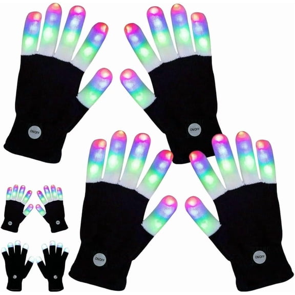 Flashlight Gloves, Finger Gloving Light Gloves, 7 Colors LED Rave Gloves for Adult Teens Light Shows, Raves, Festival, Party
