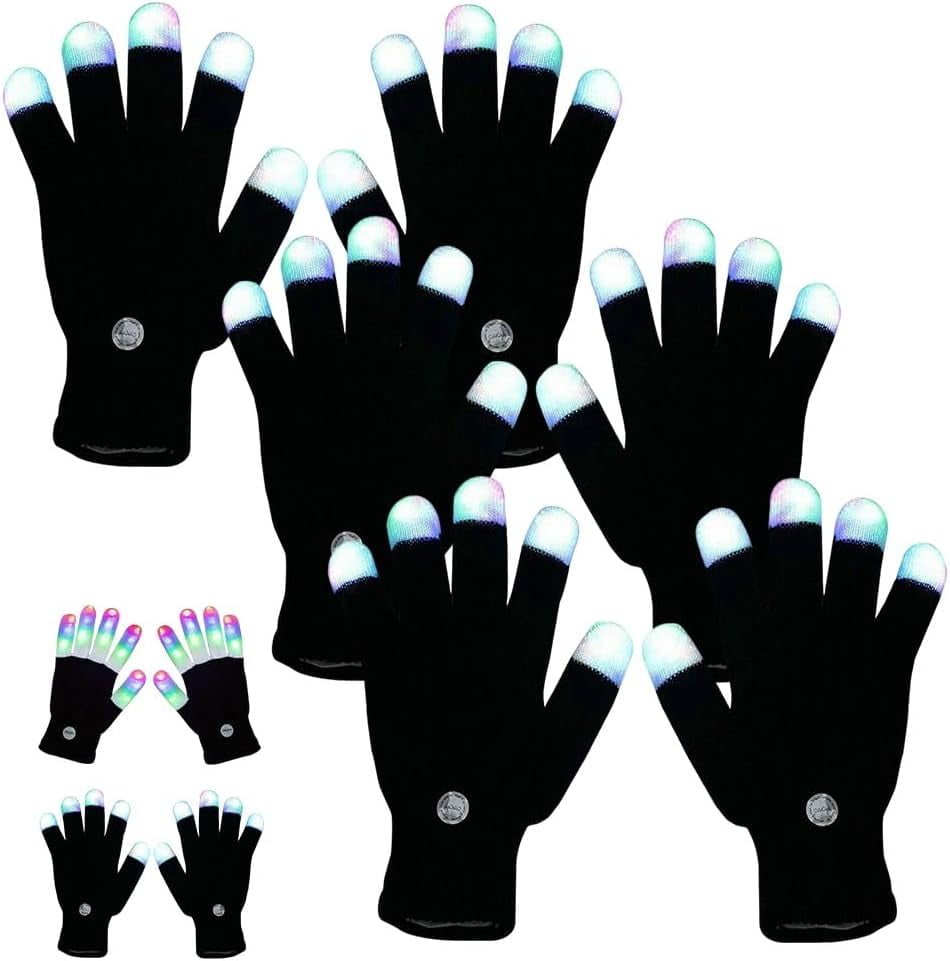 Flashlight Gloves, Finger Gloving Light Gloves, 7 Colors LED Rave ...