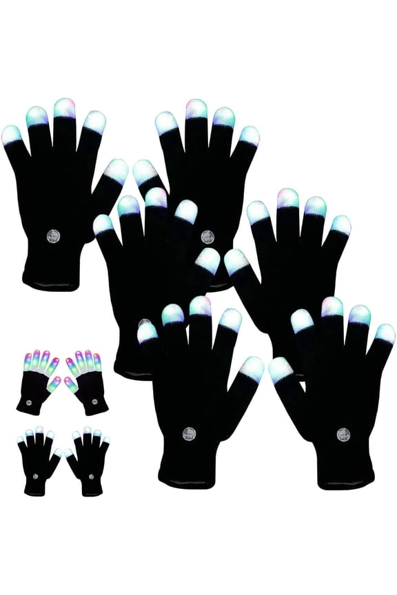 Flashlight Gloves, Finger Gloving Light Gloves, 7 Colors LED Rave Gloves for Adult Teens Light Shows, Raves, Festival, Party