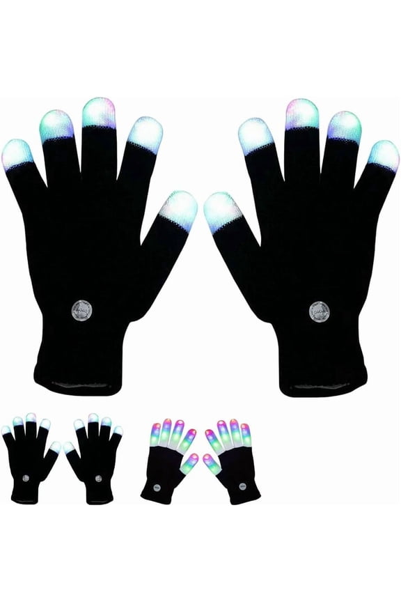 Flashlight Gloves, Finger Gloving Light Gloves, 7 Colors LED Rave Gloves for Adult Teens Light Shows, Raves, Festival, Party