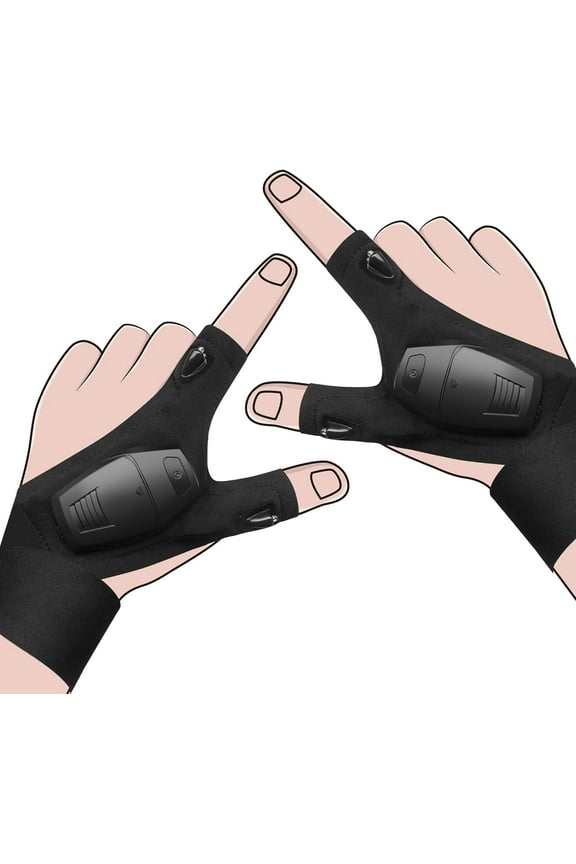 Flashlight Gloves for Men,Led Flashlight Gloves Gadgets, MenS Gifts for Dad, Boy Friend, Husband, Led Waterproof Flashlight Gloves for Camping, Fishing, Repairing