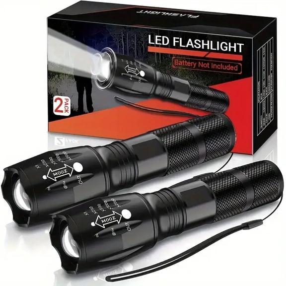 Flashlight - High Lumen Mini Camping Flashlight, 5 Modes, Zoomable Beam - Powerful, bright, versatile tactical flash for outdoor and home use
